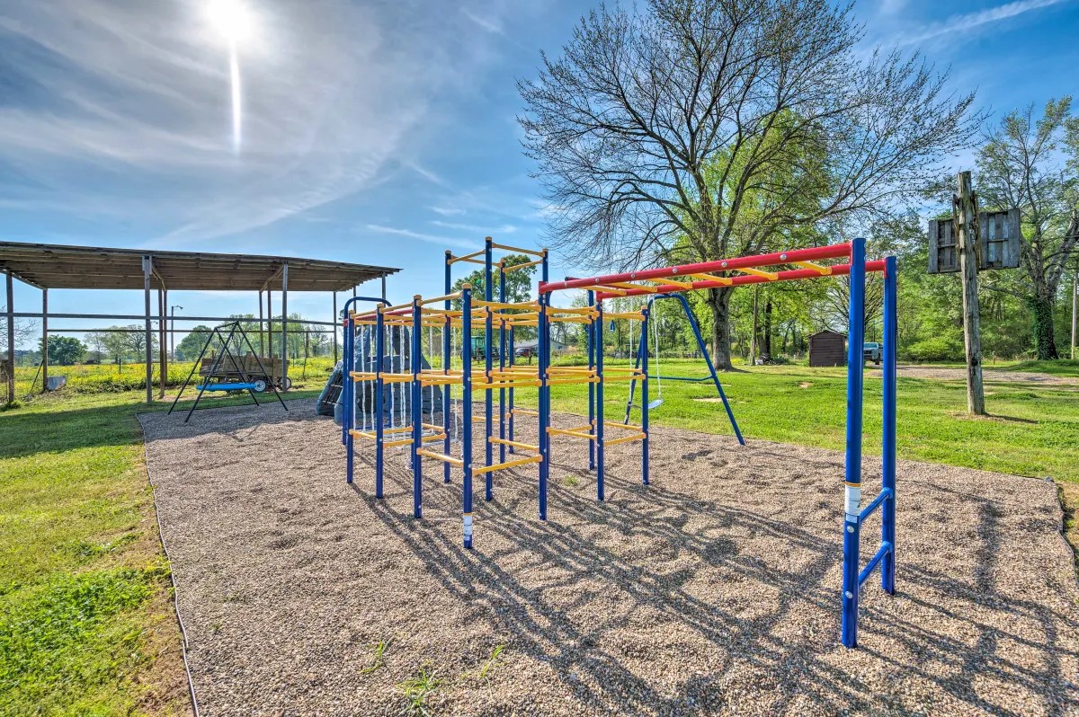 Whits End Cabin playground jungle gym and monkey bars